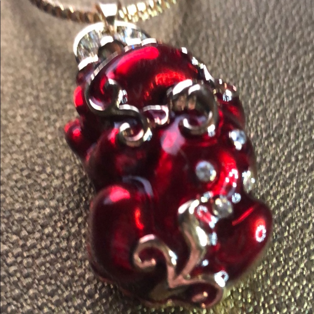 Betsey Johnson Chinese Foo dog Pig Red Gold NWT - Picture 3 of 8